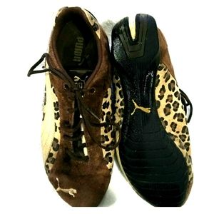 Cheetah print Puma gym shoes